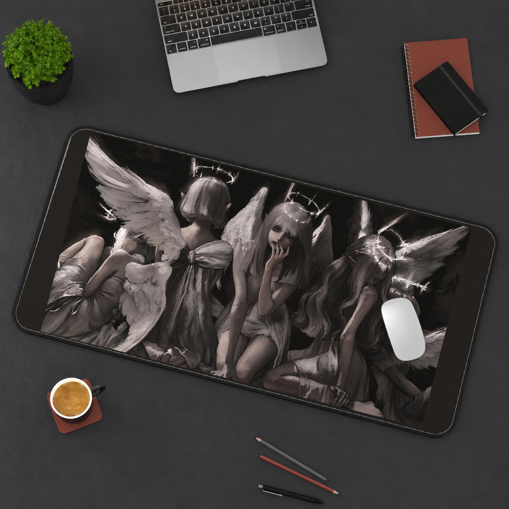 Three Pale Angels in Shadow desk mat — product mockup 3