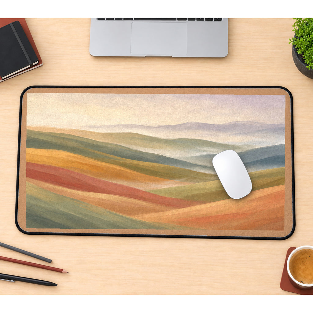 Sage and Amber Rolling Hills desk mat — product mockup 1