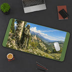 Flower Covered Knight in a Valley desk mat — product mockup 3