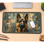 German Shepherd on a Patina Field desk mat — product mockup 1