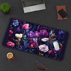 Purple and Magenta Nouveau Flowers desk mat — product mockup 3