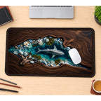Shark in a Pebble Lined Inlet desk mat — product mockup 1