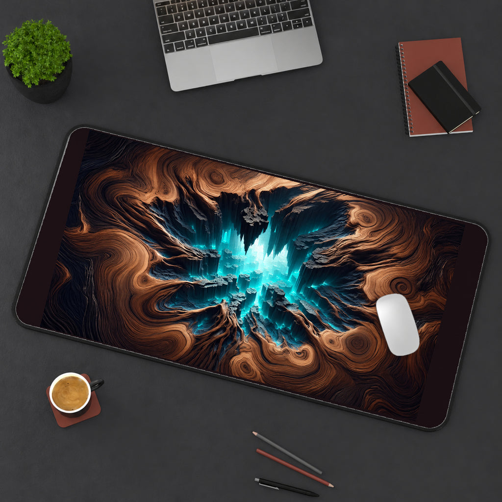 Turquoise Crystal Cavern desk mat — product mockup 3