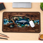 Narwhal in a Pebbled Channel desk mat — product mockup 1