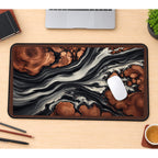 Black and White Marble River desk mat — product mockup 1