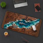 Hammerhead Shark in a Blue Channel desk mat — product mockup 3
