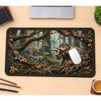 Dinosaurs in a Flowering Forest desk mat — product mockup 1