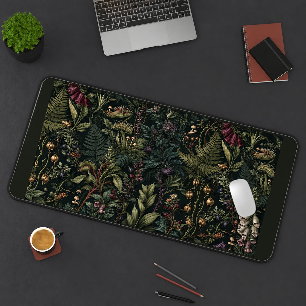 Carnivorous Plants in a Dark Garden desk mat — product mockup 3