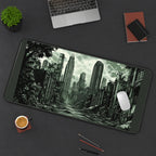 Overgrown City after the Storm desk mat — product mockup 3