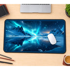 Aurora above a Frozen Mountain Lake desk mat — product mockup 1