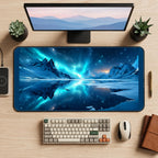 Aurora above a Frozen Mountain Lake desk mat — product mockup 2