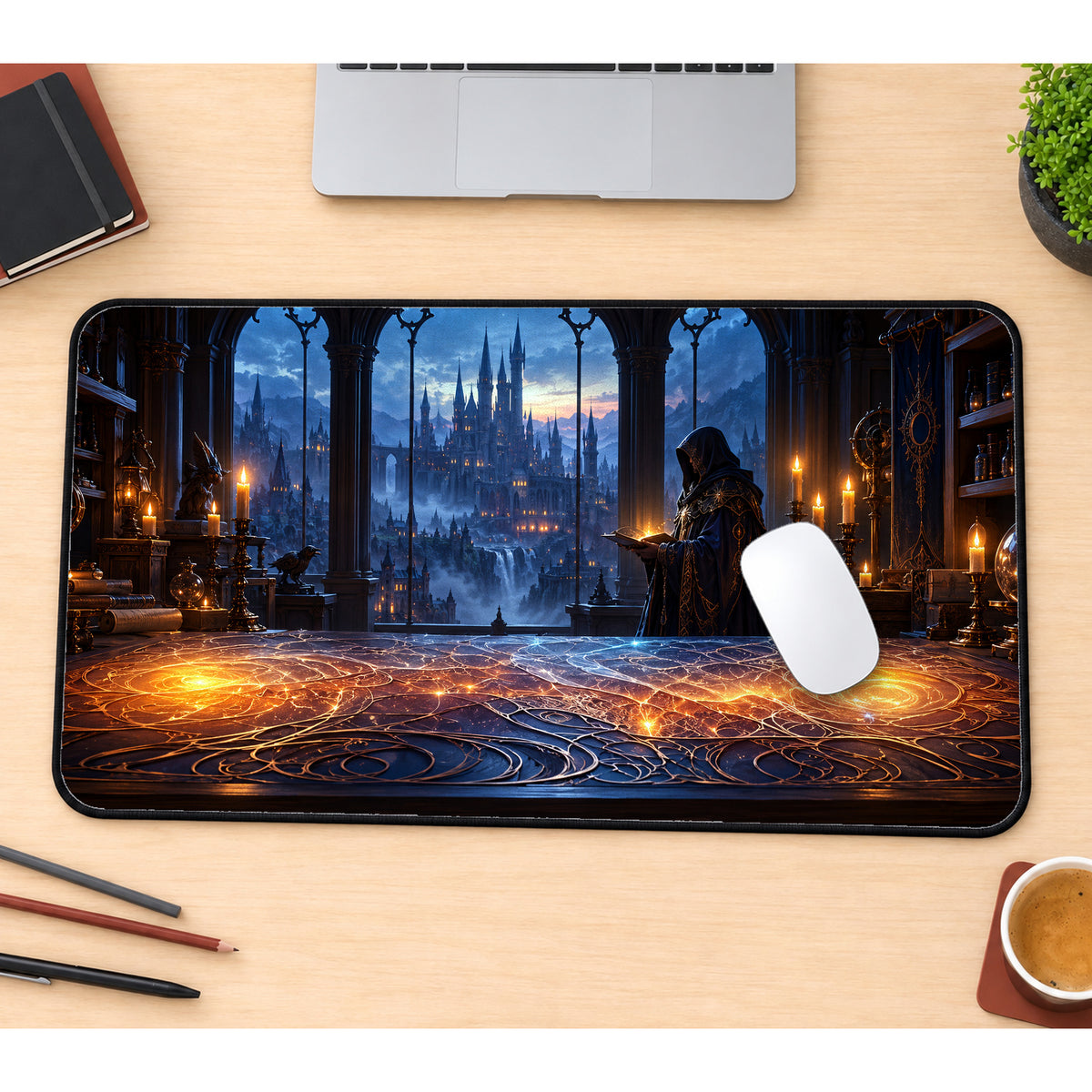 Wizard's Moonlit Studio Desk Mat — product mockup 1