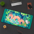 Pink Dragon in a Glowing Forest desk mat — product mockup 3