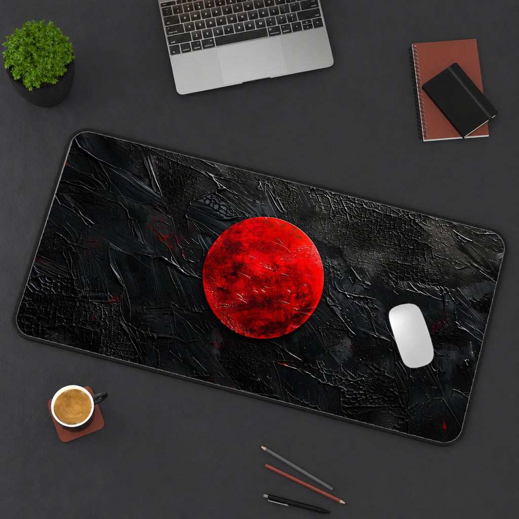 Minimalist Red Sun Desk Mat — product mockup 3