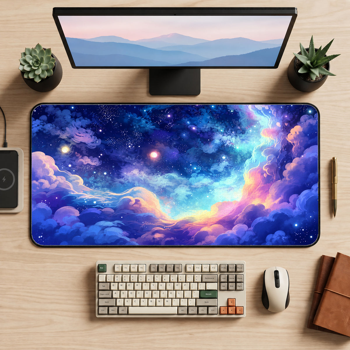 Pastel Deep Space Desk Mat — product mockup 2