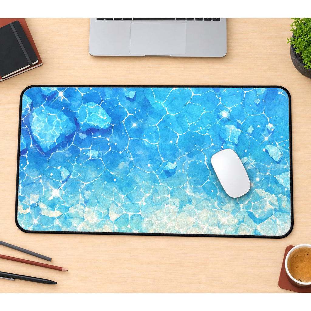 Kawaii Blue Water Desk Mat — product mockup 1