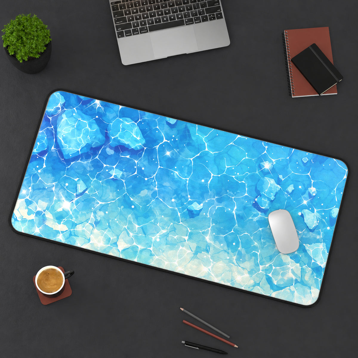 Kawaii Blue Water Desk Mat — product mockup 3