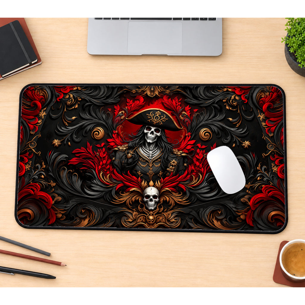 Skeleton Pirate Captain Desk Mat — product mockup 1