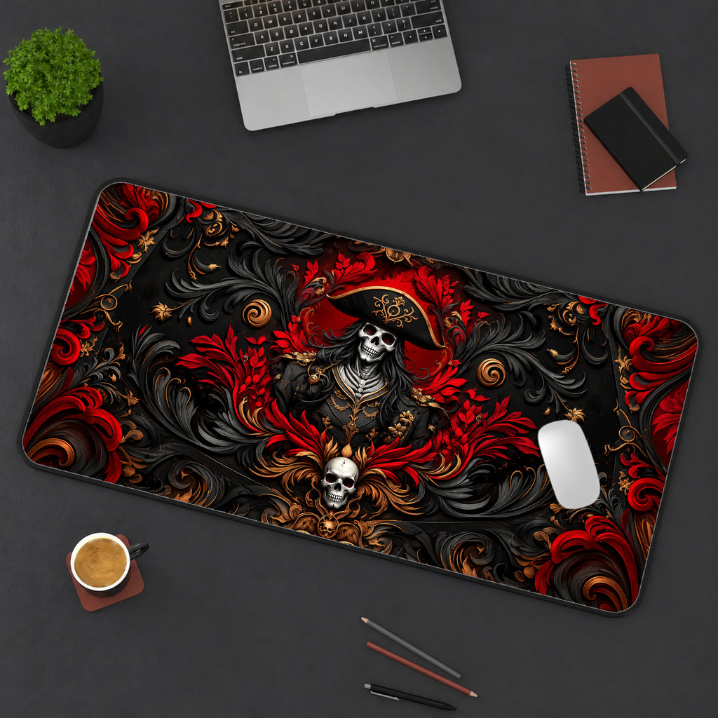 Skeleton Pirate Captain Desk Mat — product mockup 3