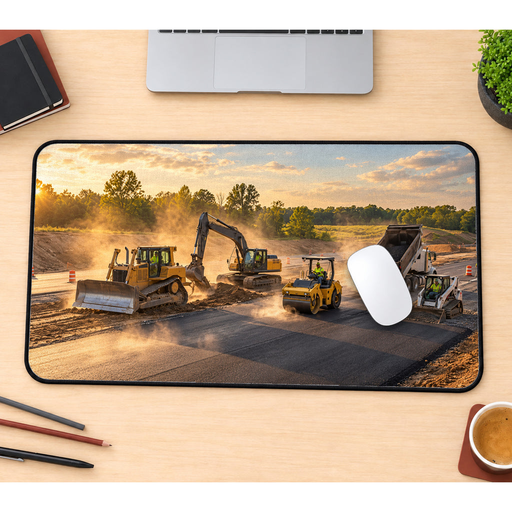 Construction Site Crew Desk Mat — product mockup 1