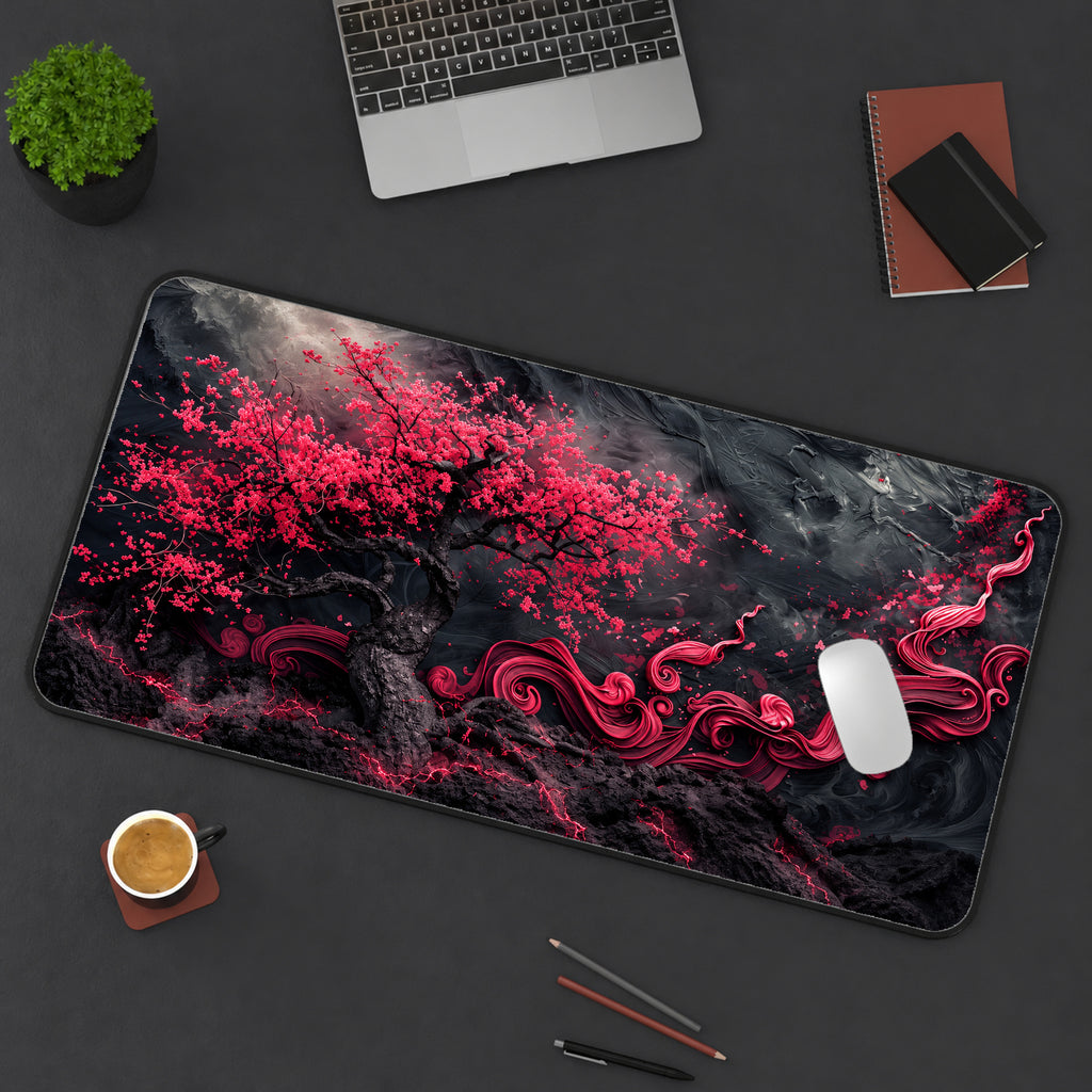 Crimson Fantasy Sakura Desk Mat — product mockup 3