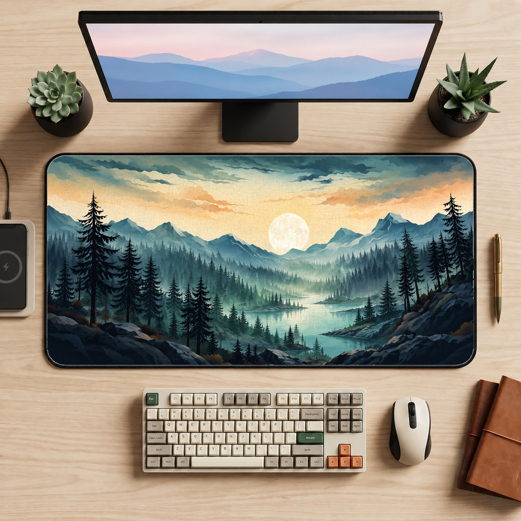 Foggy Pine Valley Desk Mat — product mockup 2