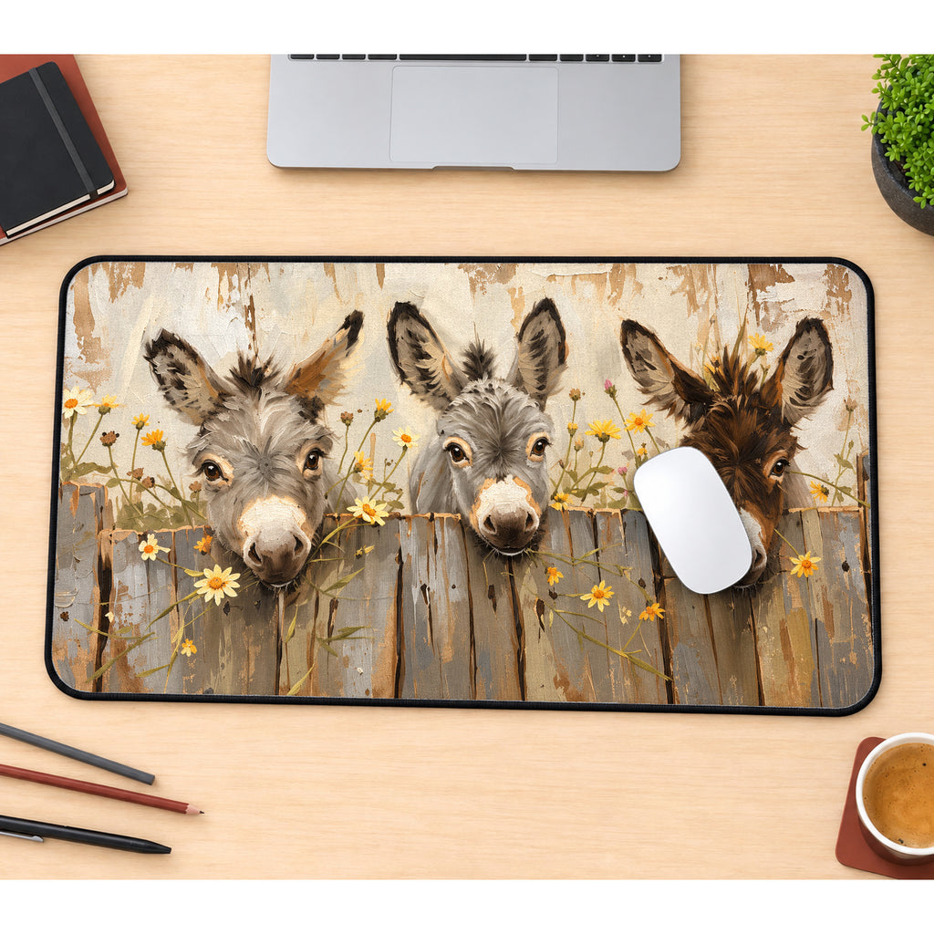 Baby Donkeys and Daisies Desk Mat — product mockup 1