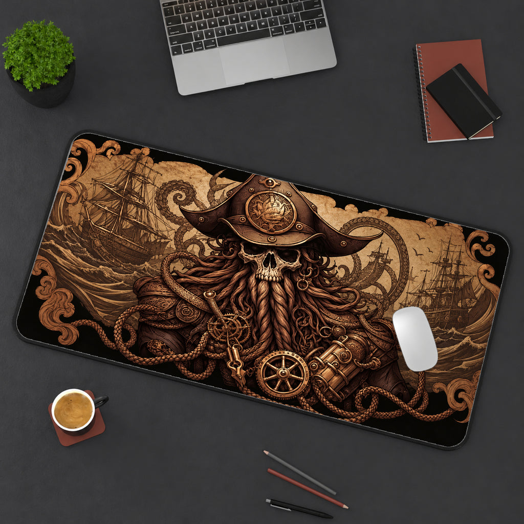 Steampunk Octopus Pirate Desk Mat — product mockup 3