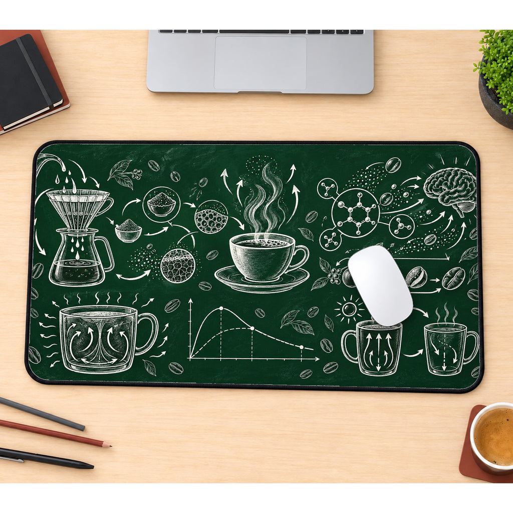 Chalkboard Coffee Science Desk Mat — product mockup 1