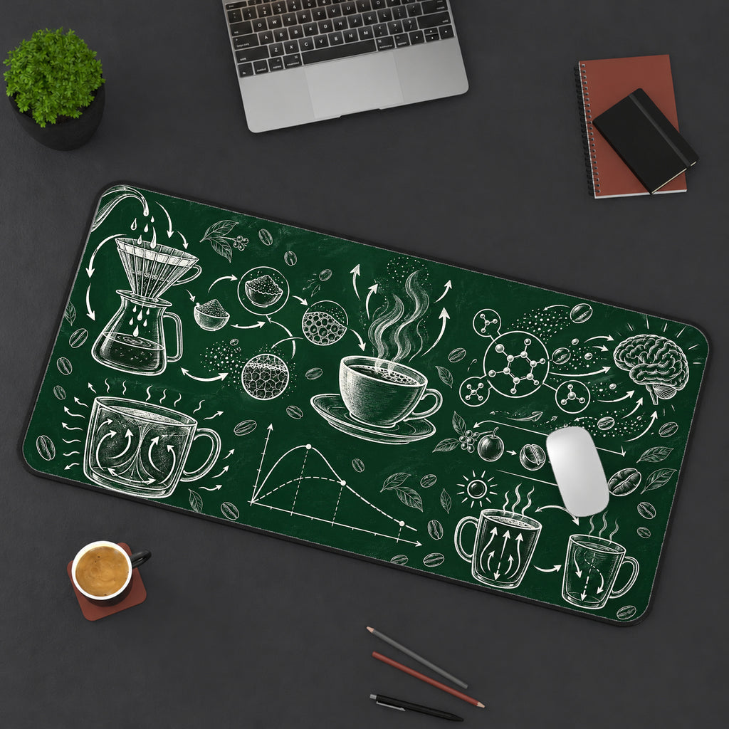 Chalkboard Coffee Science Desk Mat — product mockup 3