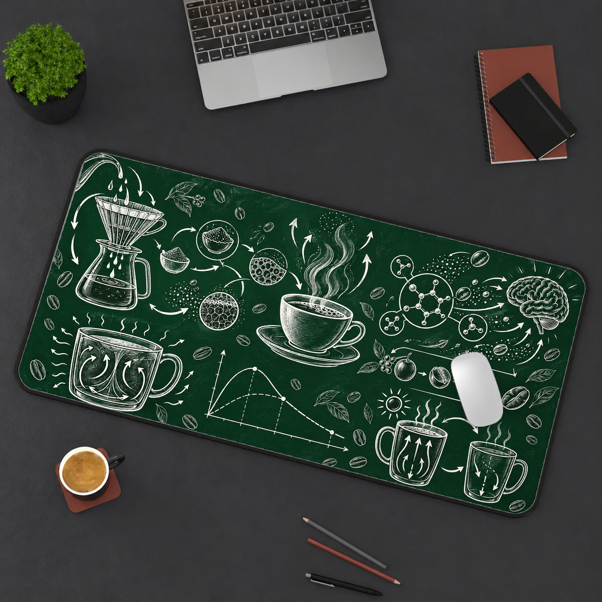 Chalkboard Coffee Science Desk Mat — product mockup 3