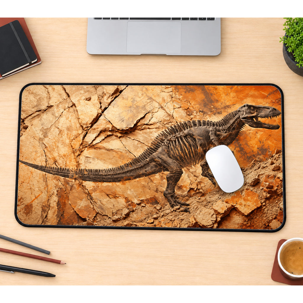 Prehistoric Dinosaur Fossil Desk Mat — product mockup 1