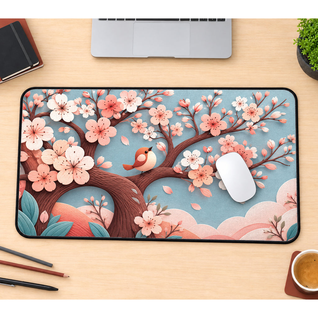 Sakura Songbird Desk Mat — product mockup 1