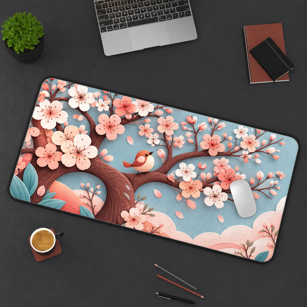 Sakura Songbird Desk Mat — product mockup 3