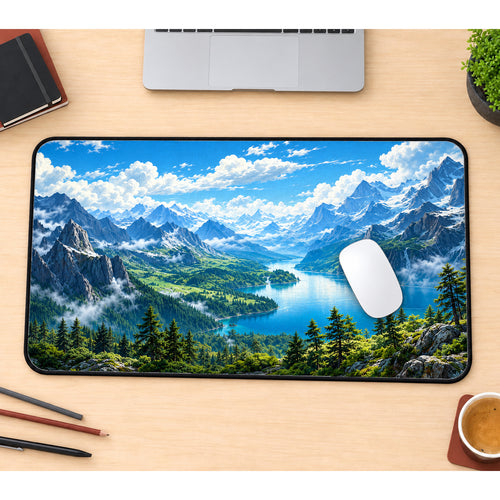 Alpine Lake Panorama Desk Mat — product mockup 1