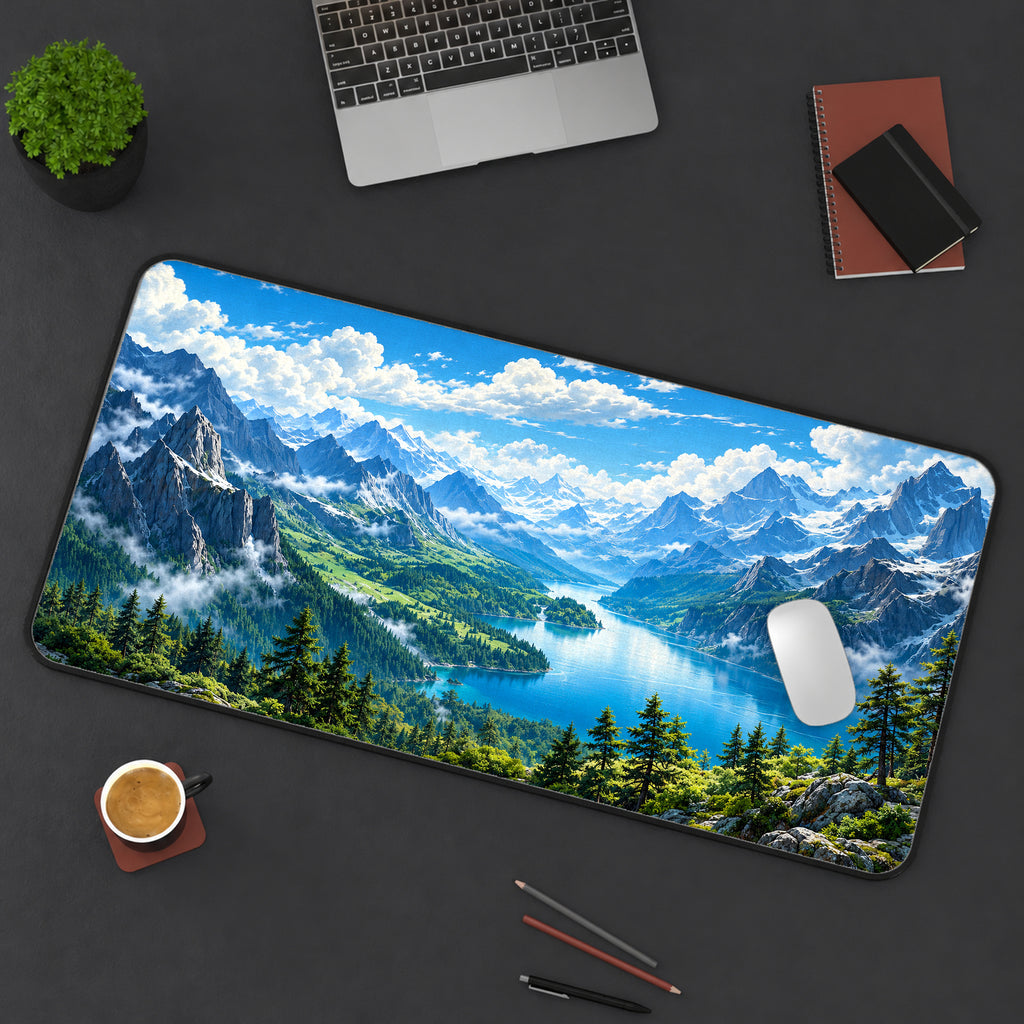Alpine Lake Panorama Desk Mat — product mockup 3