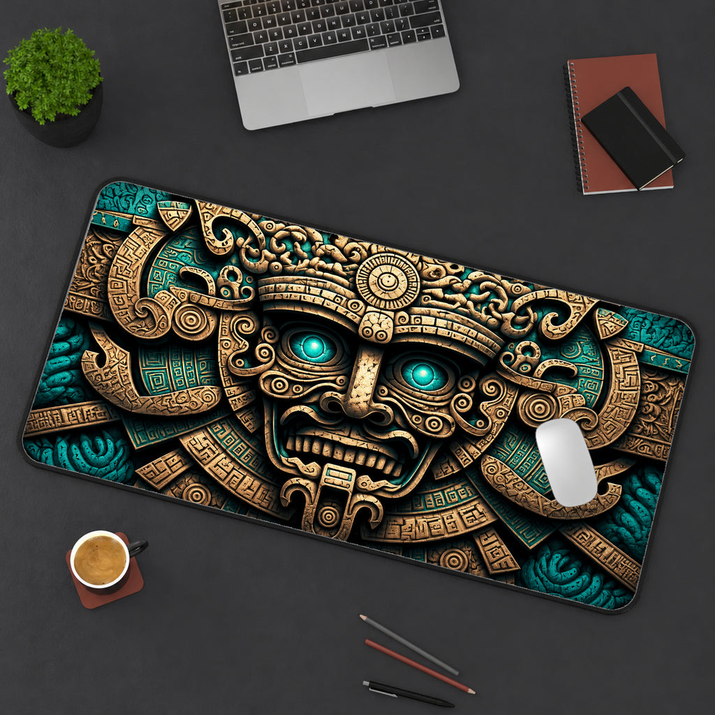 Mayan Carved Guardian Desk Mat — product mockup 3