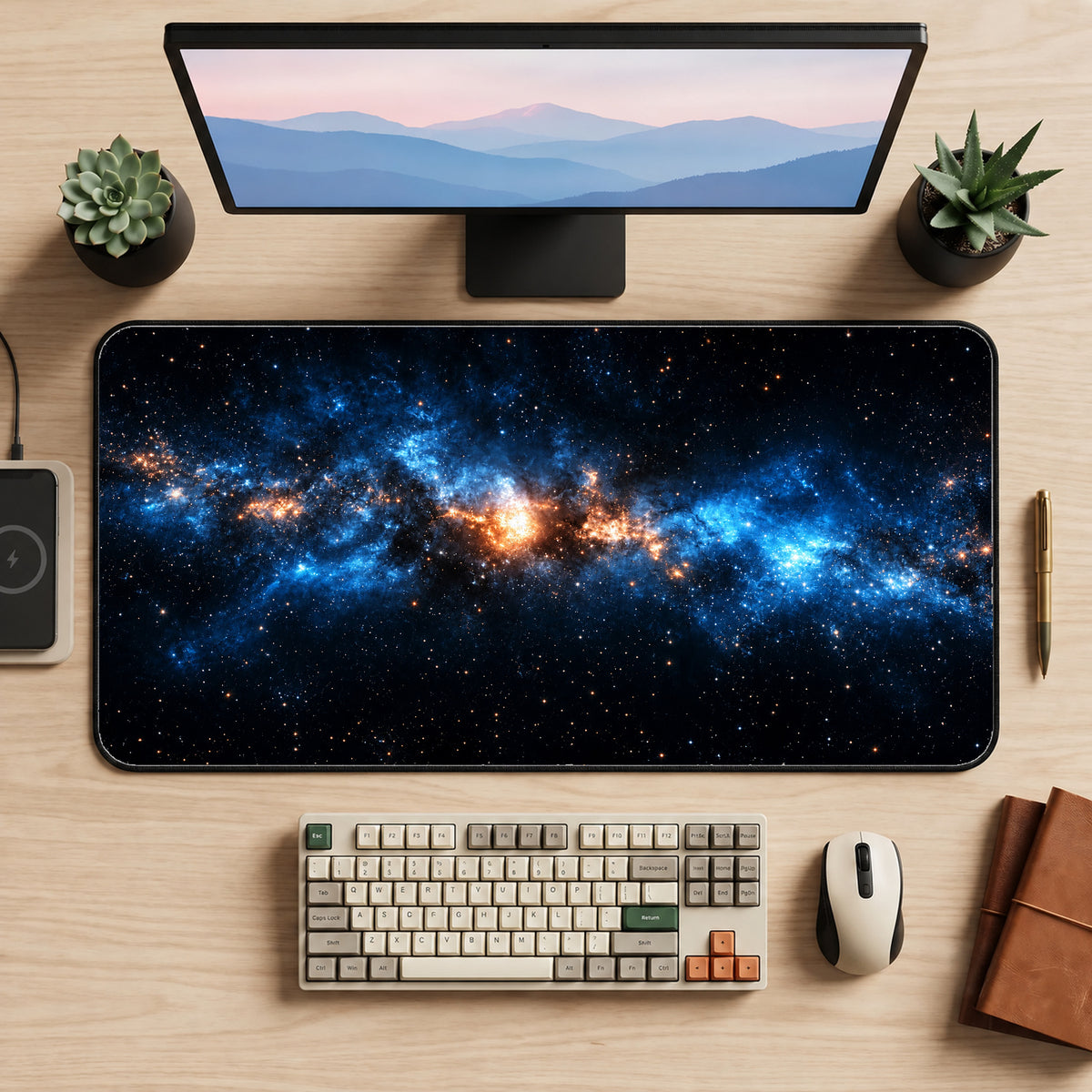 Quiet Deep Space Desk Mat — product mockup 2