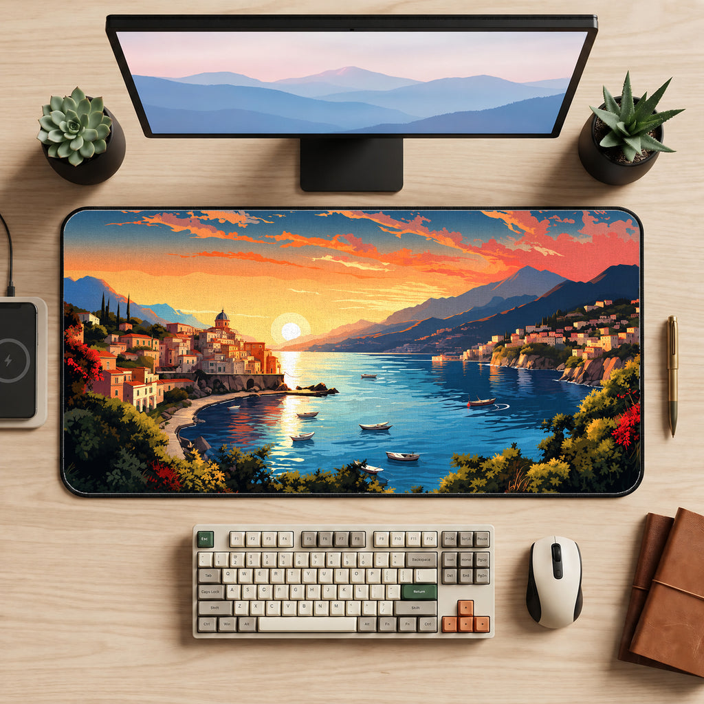 Amalfi Coast Sunset Desk Mat — product mockup 2