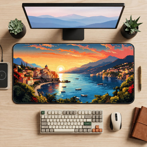 Amalfi Coast Sunset Desk Mat — product mockup 2