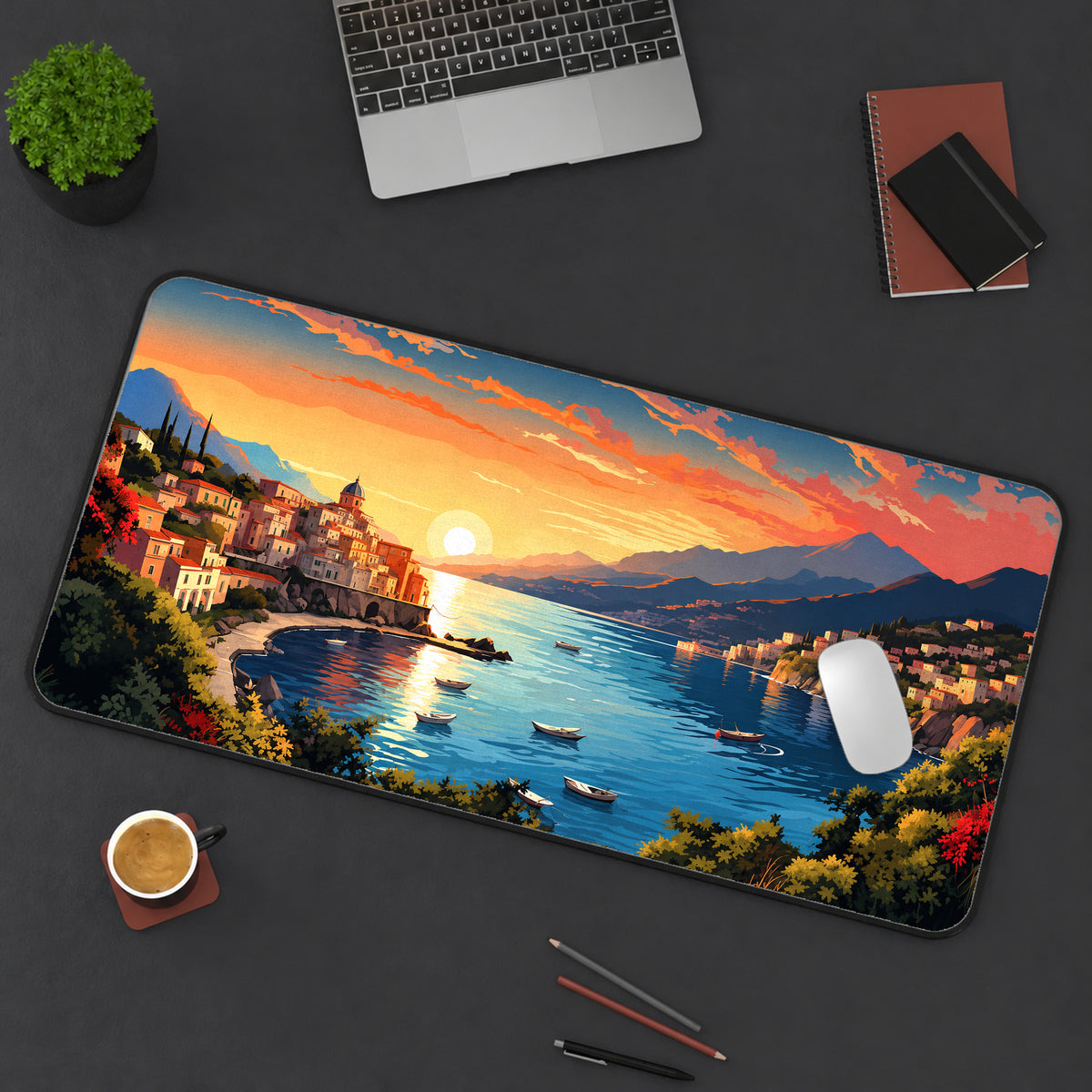 Amalfi Coast Sunset Desk Mat — product mockup 3