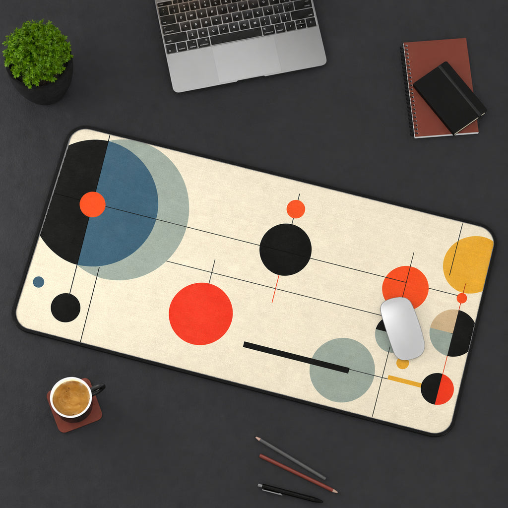 Mid-Century Atomic Circles Desk Mat — product mockup 3