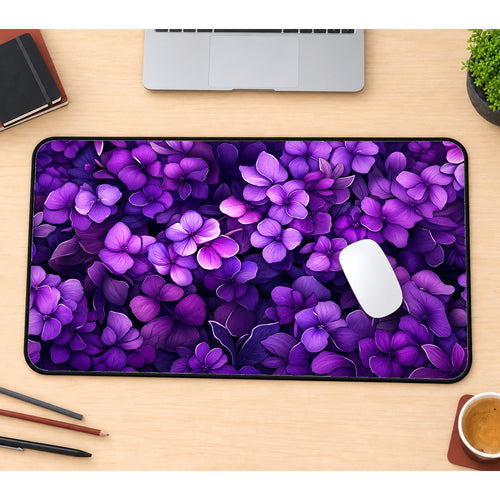 African Violet Flowers Desk Mat — product mockup 1