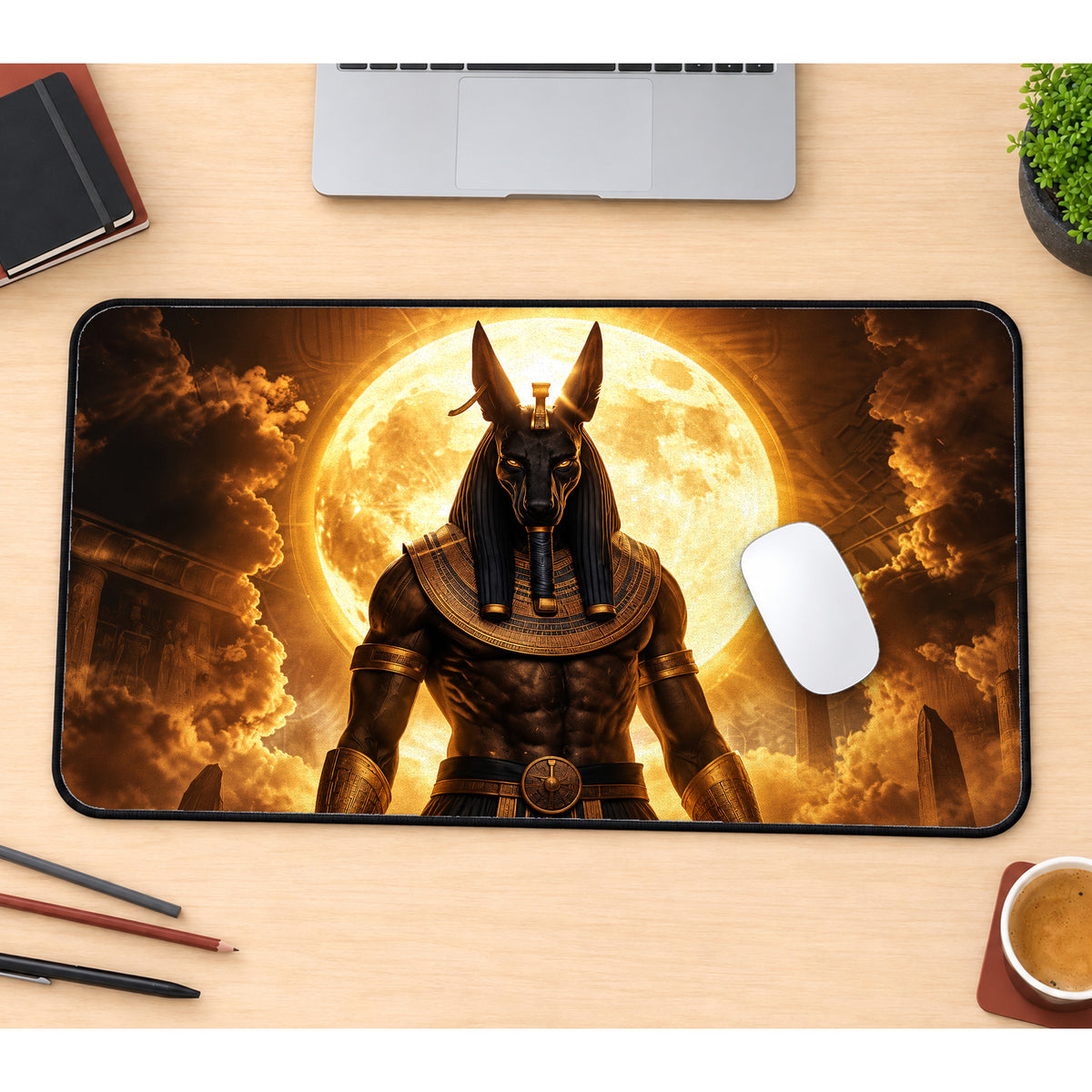 Ancient Egyptian Guardian Desk Mat — product mockup 1