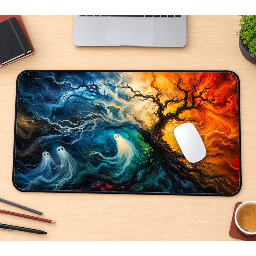 Ghosts and a Spooky Tree Desk Mat — product mockup 1