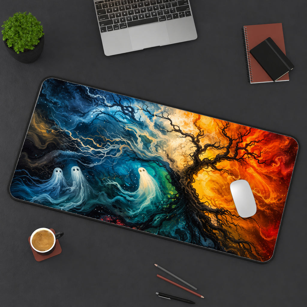 Ghosts and a Spooky Tree Desk Mat — product mockup 3