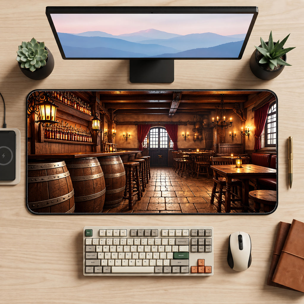 Rustic Tavern Desk Mat — product mockup 2