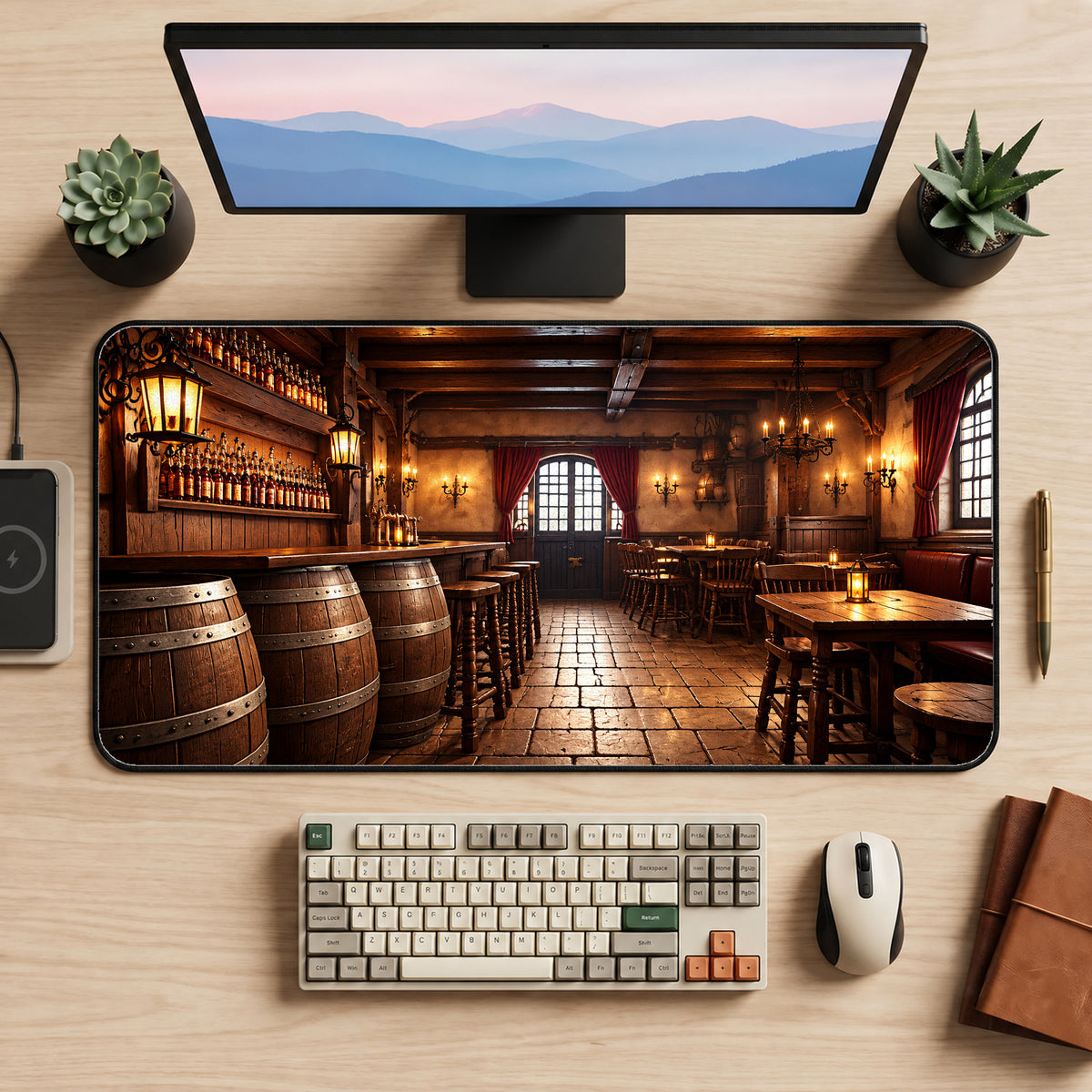Rustic Tavern Desk Mat — product mockup 2
