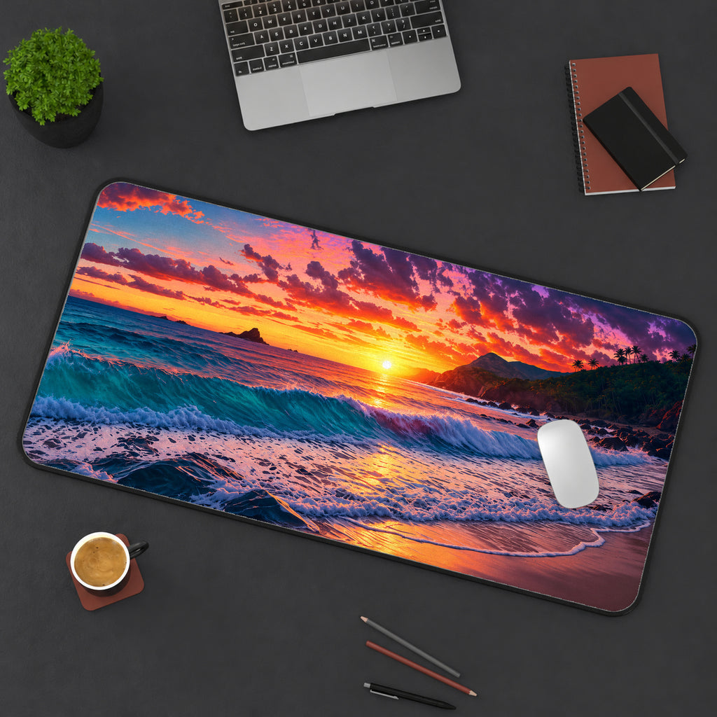 Tropical Sunset Shore Desk Mat — product mockup 3