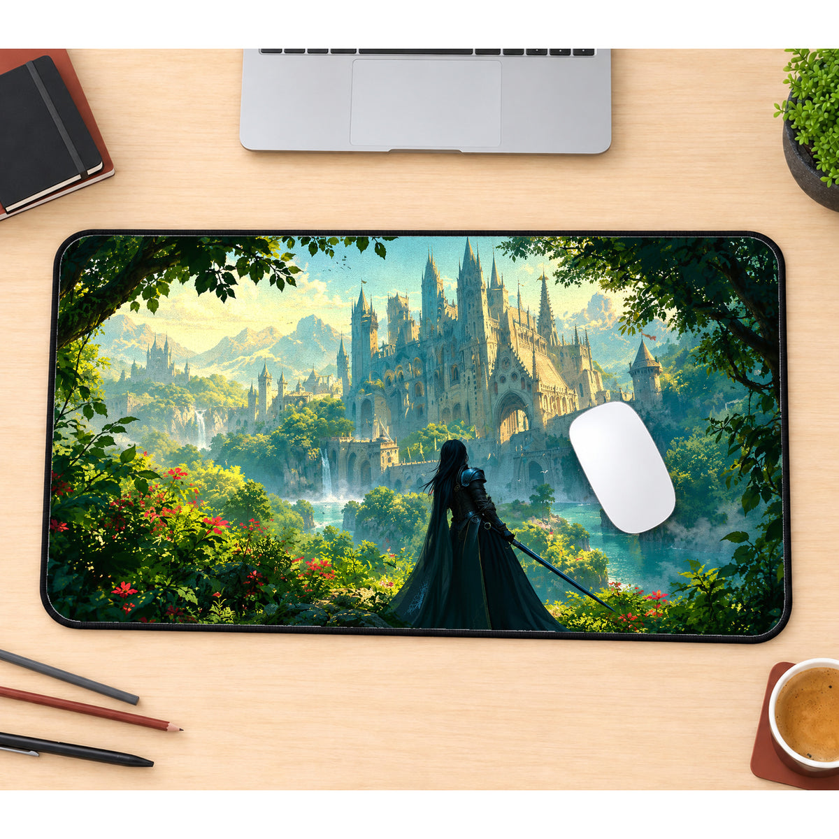 Fantasy Castle Quest Desk Mat — product mockup 1
